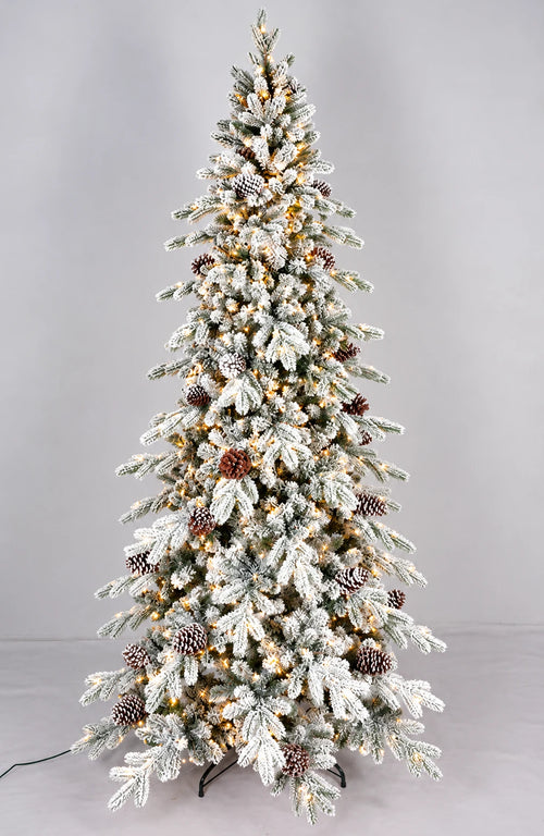 4 ft Warm White LED Flocked Pinecone Christmas Tree Christmas tree