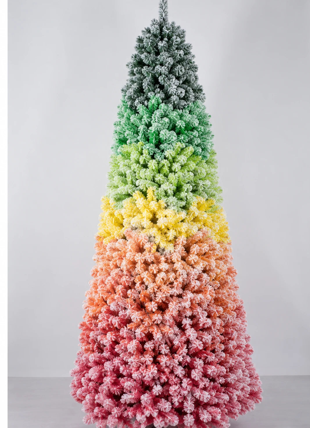 6 ft Unlit Rainbow Flocked Christmas Tree Christmas tree